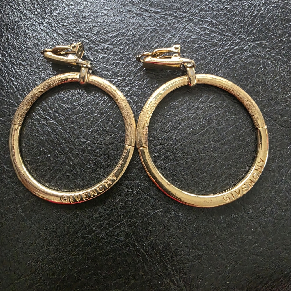 Givenchy Gold-Tone Signature Hoop Earrings